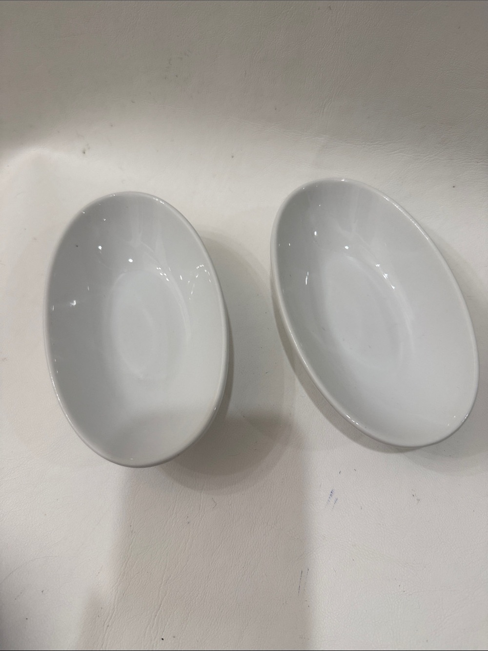 Vertex Vista 6 Oz Premium White Oval Ceramic Casserole Serving Bowls Set of 2